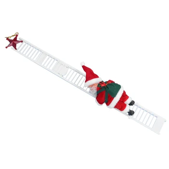 Анимированный Взбирающийся Санта по Лестнице Электрический Санта Клаус Игрушка Рождественская Елка Настенные Украшения Украшения В Помещении На Открытом воздухе