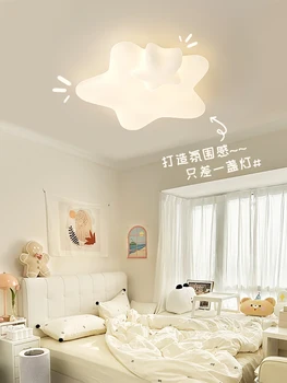 Новый светильник для защиты глаз в спальне, Детская комната, Простой современный потолочный светильник с мультяшными звездами в кремовом стиле 2023 г.
