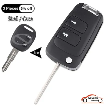 KEYECU Чехол с 2 Кнопками для Chevrolet Epica Lova Auto Modified Flip Remote Control Key Shell Cover Замена Брелка + Неразрезанное Лезвие