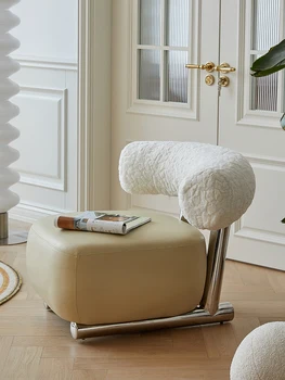 Кресло-диван-санки, скандинавское итальянское легкое роскошное кресло-диван из нержавеющей стали