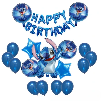 Мультфильм Disney Stitch Stitch из алюминиевой пленки, набор гелиевых шариков, украшение для вечеринки по случаю дня рождения, детская игрушка