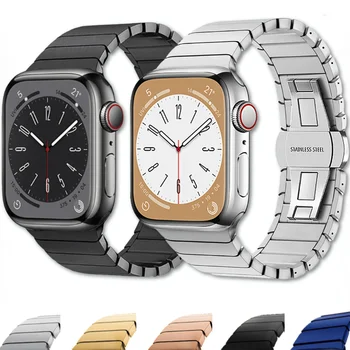 Металлический ремешок для Apple watch Ultra /2 49 мм 9 8 7 45 мм 41 мм Высококачественный браслет из нержавеющей стали для iwatch 6 5 4 3 SE 44 мм 42 мм 40 мм