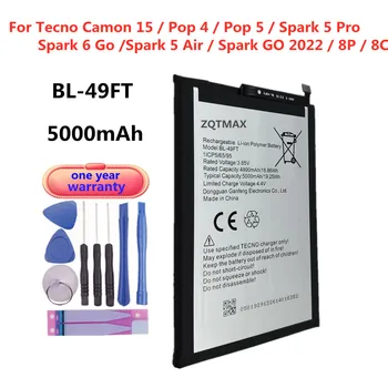 Новый аккумулятор BL 49FT Для Tecno Pop 5 4 /Camon 15 / Spark 5 Pro/Spark 6 Go / Spark 5 Air /Spark GO 2022 8P 8C BL-49FT Battery