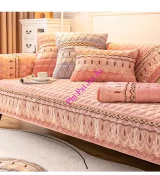 Кружевной зимний плюшевый теплый чехол для дивана, Нескользящий, высококачественное полотенце для спинки дивана, полное покрытие мебели, Пылезащитный защитный чехол