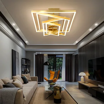 Светильники для гостиной в скандинавском стиле, простая современная атмосфера, индивидуальность дома, новый прямоугольный потолочный светильник высокого класса 2021 года