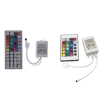 1 Шт 44-клавишный ИК-пульт дистанционного управления для светодиодных лент RGB 5050 и 1 шт LED RGB контроллер Управления ИК FB 24 клавиши Белый
