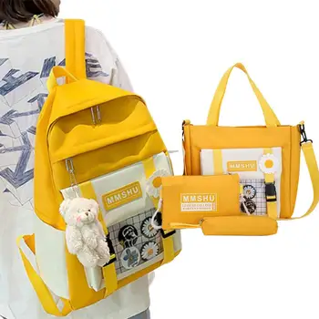 Набор Рюкзаков Kawaii Большой Емкости Японская Школьная Сумка Большой Емкости Kawaii Рюкзак В Стиле Харадзюку Эстетические Рюкзаки Набор