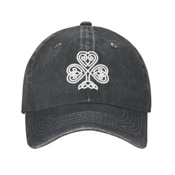Персонализированная хлопковая Белая Кельтская кепка с изображением трилистника и клевера, символ кельтов, бейсболка, Спортивная Женская Мужская Регулируемая шляпа для папы, летняя