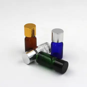 Оптовая продажа стеклянной бутылки эфирного масла объемом 5 мл с алюминиевой крышкой, пустой косметический контейнер для эфирного масла LX1047