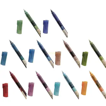 Красочная гелевая ручка-роллер для граффити, видимый наконечник иглы 0,5 мм, стержень ручки 10 цветов для скрапбукинга, ведения журнала, рисования