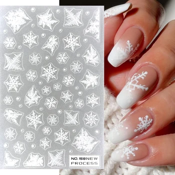 Зимние Рождественские 3D наклейки для ногтей, Переводные наклейки для ногтей с Санта-Клаусом, УФ-гель-лак, слайдер для ногтей, принадлежности для маникюра