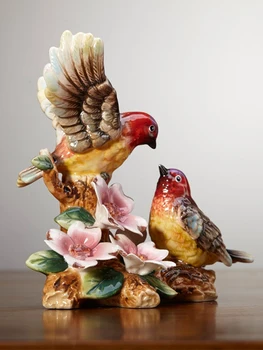 Украшение из европейской керамики Red Sparrow, милые влюбленные у входа, в гостиной, настольное животное