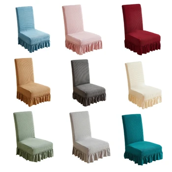 Чехлы для стульев в столовой, мягкий эластичный чехол для обеденного стула большого размера, моющаяся съемная защита стула