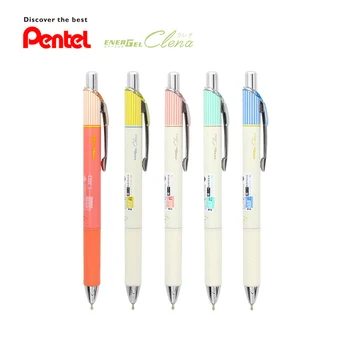 5шт Японская быстросохнущая гелевая ручка Pentel ENERGEL Clena BLN75L в полоску 0,5 мм, ограниченная серия, Черная, красная, для заправки, для гладкого письма