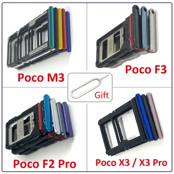 100% Оригинальный Лоток Для SIM-карт, слот для чипов, Держатель Адаптера, Запасная Часть Для Xiaomi Poco X3 F2 Pro M3 POCOHONE F1 + Pin