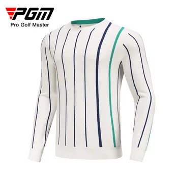 Осенне-зимние новинки PGM, мужские свитера для гольфа с круглым вырезом и длинными рукавами, мягкие и удобные, теплые и холодные