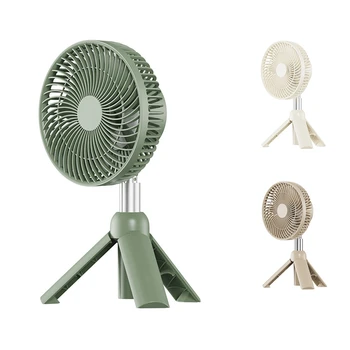 Портативный вентилятор для кемпинга, перезаряжаемый электрический вентилятор, Автоматическое встряхивание головы, Потолочный светодиодный светильник, штатив, Настольный вентилятор