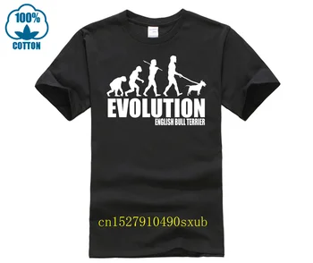Летний Высококачественный слоган в уличном стиле 2023 года, футболка Evolution Man с английским бультерьером, прекрасная подарочная печать на футболках