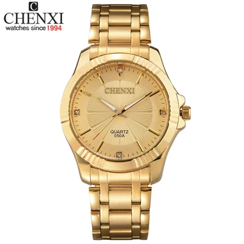 Часы Chenxi от ведущего бренда, роскошные мужские часы Waches, золотые часы, мужские аналоговые кварцевые наручные часы из нержавеющей стали, мужские часы horloge man