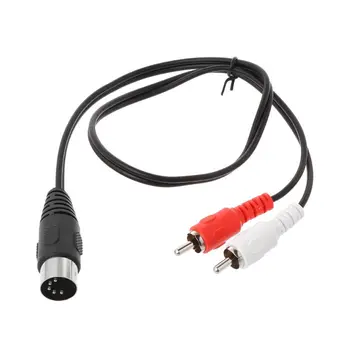 0,5 М / 1,5 м 5-контактный разъем Din к 2 разъемам RCA видеоадаптера, кабель для подключения провода, шнур