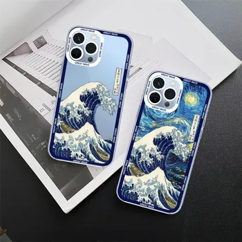 Чехол для телефона The Great Wave off Kanagawa Для iPhone 11 12 Mini 13 14 15 Pro Max С Прозрачной Оболочкой