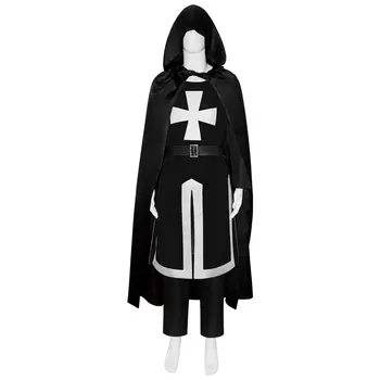 Средневековый костюм тамплиера, косплей Воинов-крестоносцев на Хэллоуин