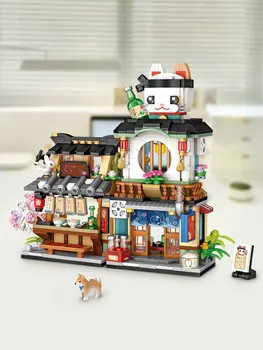 Маленький домашний ресторан, Водный магазин, Японский Мини-детский конструктор с видом на улицу, Рождественский подарок