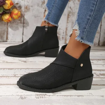 Женская обувь 2023, Новые женские ботинки в британском стиле, простые универсальные ботинки 