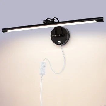 LED Dimmable Bathroom Room Decor 12W Настенные Светильники, Внутреннее Освещение Регулируемая Рукоятка Спальня Акриловая Трубка Бра Лампа 3000k 110V