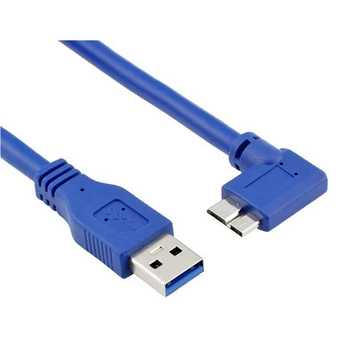 5 Гбит/с разъем USB 3.0 A к разъему Micro B под углом 90 градусов влево короткий кабель 60 см 1 м кабель Micro USB 3.0 2 фута 3 фута
