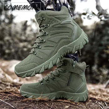 Новые мужские ботинки, армейские тактические военные боевые ботинки, уличная классическая обувь, мужские осенне-зимние мотоциклетные ботинки для пустыни, большой размер 46