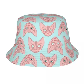 Милые шляпы Sphynx Cat Bob, летние пляжные головные уборы, Кепка для любителей кошек Sphynx, кепка рыбака для занятий спортом на открытом воздухе, подростковая шляпа