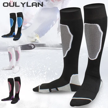 Новые лыжные носки, Толстые спортивные носки для сноуборда, велоспорта, катания на лыжах, футбола, мужские и женские Влагопоглощающие термоноски с высокой эластичностью