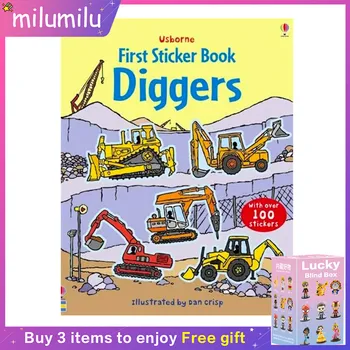 MiluMilu Usborne, оригинальные детские Популярные книги, Книжка-раскраска Diggers, Английская книжка с картинками