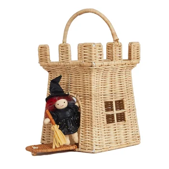плетеные детские игрушки ручной работы в стиле унтрисайд, украшение корзины, ротанговый замок, маленький домик, реквизит для фотосъемки