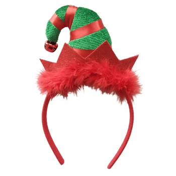Эльфийская шляпа обруч для волос головной убор из перьев Эльфийская лента для волос Праздничные повязки для вечеринок Рождественские для креативного реквизита для фотографий