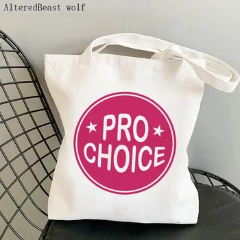 Женская сумка-шоппер Pro Choice, сумка с принтом, сумка Harajuku, женская сумка для покупок, холщовая сумка для покупок, женская сумка-тоут, женская сумка через плечо