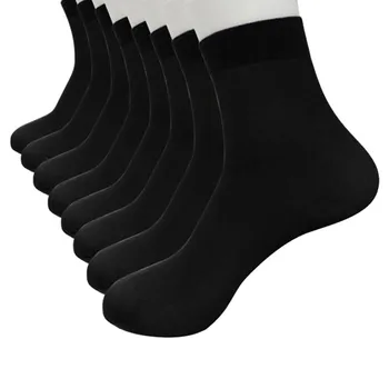 4 Пары носков, мужские однотонные носки средней длины, весенне-летние тонкие дышащие эластичные носки, Шелковистые мягкие спортивные универсальные базовые носки