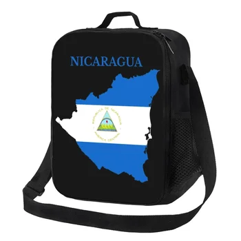 Карта Никарагуа, флаг, Изолированная сумка для ланча для женщин, Гордый Патриотический термохолодильник, коробка для ланча, офис, путешествие на пикник