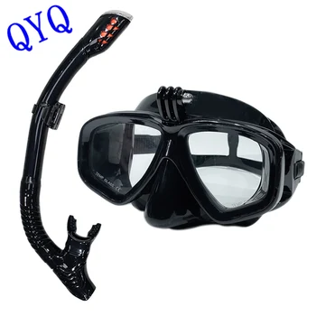 Профессиональная маска для подводного плавания, очки для подводного плавания подходят для небольшой спортивной камеры GoPro, полностью сухие очки для подводного плавания
