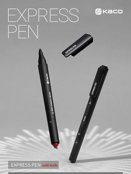Ручка KACO Express с маркерами большой емкости, жирные черные маслянистые густые чернила, Водостойкий маркер - съемный Экспресс с маленьким лезвием