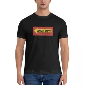 Классическая футболка с логотипом Drive-Thru Records, незаменимая футболка, футболки на заказ, футболки для мужчин, графическая мужская одежда