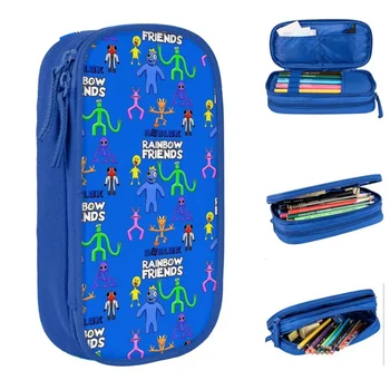 Мультяшный пенал для игры Rainbow Friends, пеналы, коробка для ручек для студентов, большая сумка для хранения школьных принадлежностей, подарочные канцелярские принадлежности