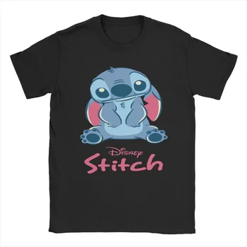 Модная футболка Cute Stitch Experiment 626, мужская Женская футболка из 100% хлопка, футболка Disney с коротким рукавом, одежда с принтом