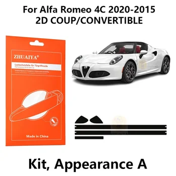 Защитная пленка для дверных краев ZHUAIYA, Защитная пленка для дверных ручек, TPU PPF для Alfa Romeo 4C 2020-2015 2D COUP/КАБРИОЛЕТ
