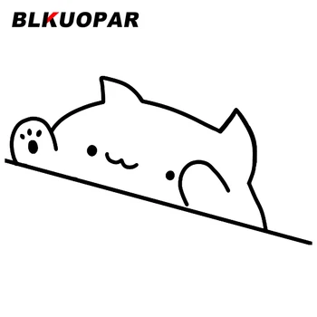 BLKUOPAR для автомобильных наклеек с милым котом, креативные наклейки с защитой от царапин, индивидуальность, солнцезащитный крем, декор для шлема на холодильник, автомобильные товары