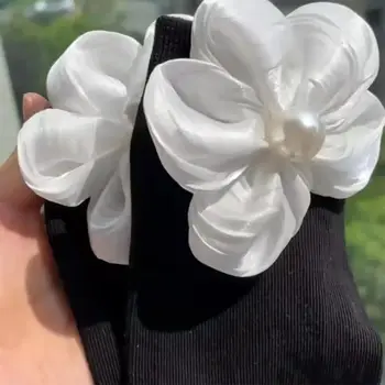 Модные креативные 3D Носки с жемчугом в виде лесного цветка, носки Мэри Джейн, белые чулки, гетры K1025