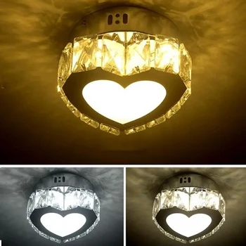 Современная люстра в форме сердца Светодиодный хрустальный потолочный светильник Хрустальная люстра для спальни прихожей гостиной
