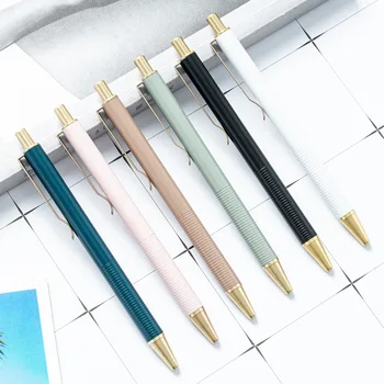 30ШТ Нажмите на многоцветную шариковую ручку, офисные студенческие канцелярские принадлежности, металлическую шариковую ручку, подарочную ручку для рекламы отеля