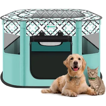 Портативный манеж для домашних животных, складная игровая палатка для упражнений, ящик для питомника для щенков, отлично подходит для путешествий в помещении на открытом воздухе, кемпинга